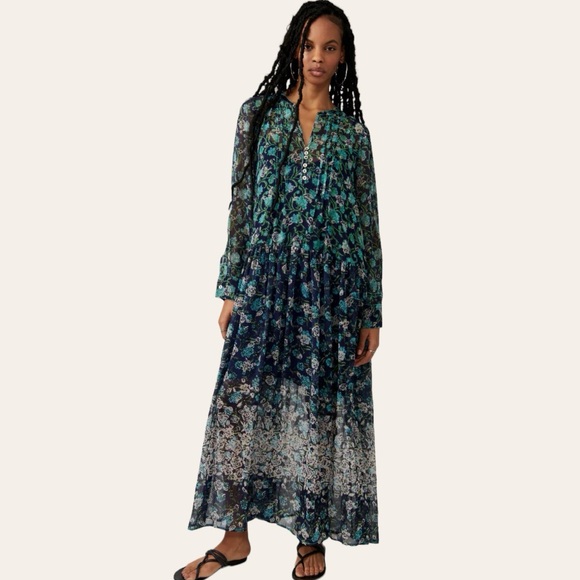 New Free People See It Through Maxi Dress - Picture 1 of 13